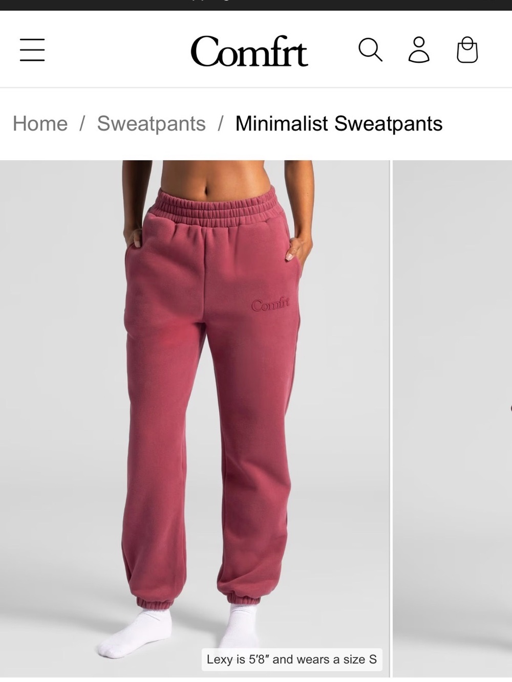 Comfrt Minimalist Sweatpants in Dusty Rose